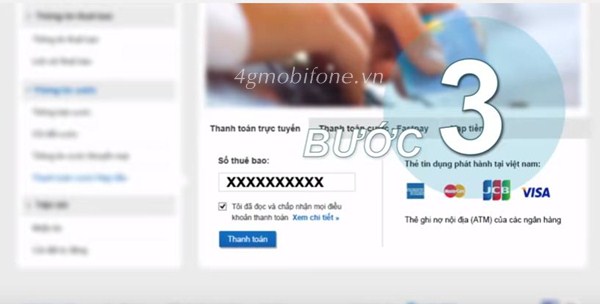 Cách thanh toán cước trực tuyến cho TB trả sau tại Mobifone.vn