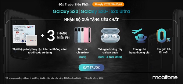 Mobifone khuyến mãi mua Samsung S20, S20+, Ultra nhận quà đến 7 triệu