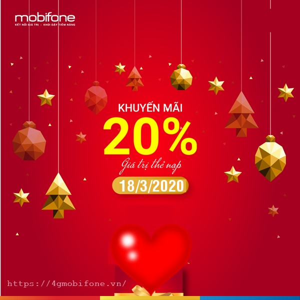 Mobifone khuyến mãi tặng 20% giá trị thẻ nạp ngày vàng 18/4/2020 