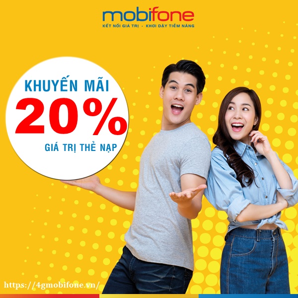 Mobifone khuyến mãi tặng 20% giá trị thẻ nạp ngày vàng 11/3/2020 
