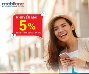 Mobifone khuyến mãi tặng 5% cước thanh toán trả sau trực tuyến năm 2020