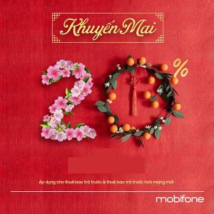 Mobifone khuyến mãi tặng 20% giá trị thẻ nạp ngày 30/4/2021