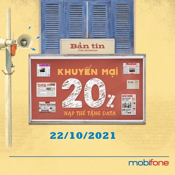Mobifone khuyến mãi nạp thẻ tặng data duy nhất ngày 22/10/2021