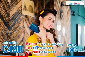 Đăng ký gói C490 mạng Mobifone rước ưu đãi 8GB/ ngày, free gọi nội mạng , 490 phút ngoại mạng