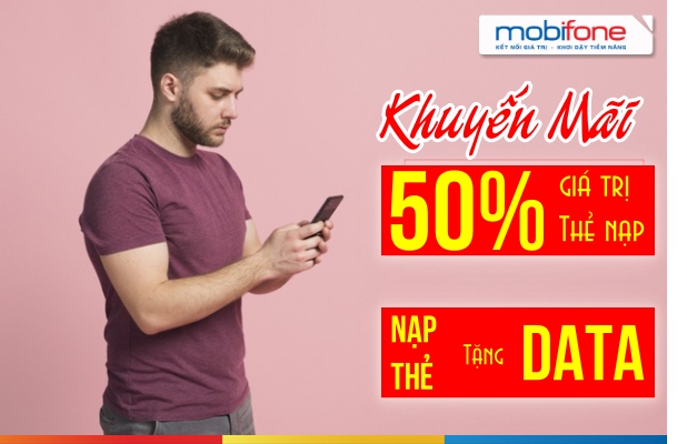 Mobifone khuyến mãi 50% nạp thẻ và data siêu HOT duy nhất 28/1/2022