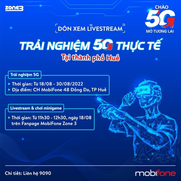 Nhà mạng Mobifone phủ sóng 5G tại Huế từ 8/2022 