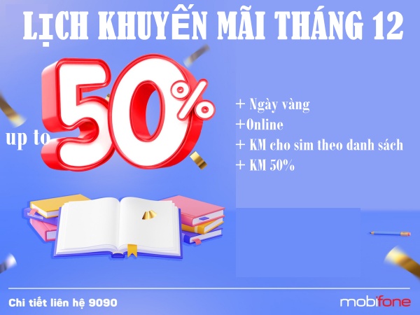 Mobifone khuyến mãi tặng từ 20% đến 50% giá trị thẻ nạp tháng 12/2022