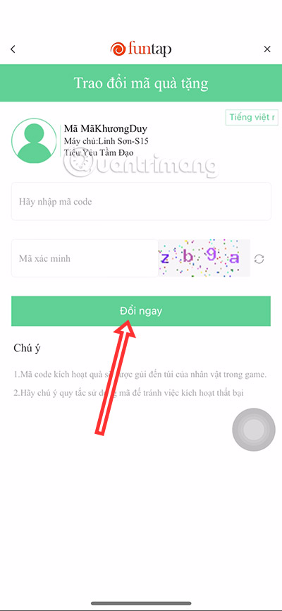 giftcode tieu yeu tam dao