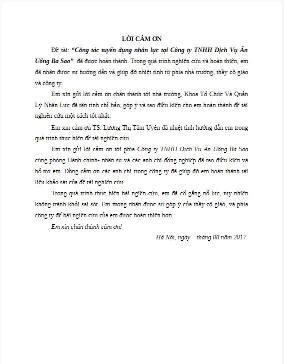 Lời cảm ơn đề tài tốt nghiệp
