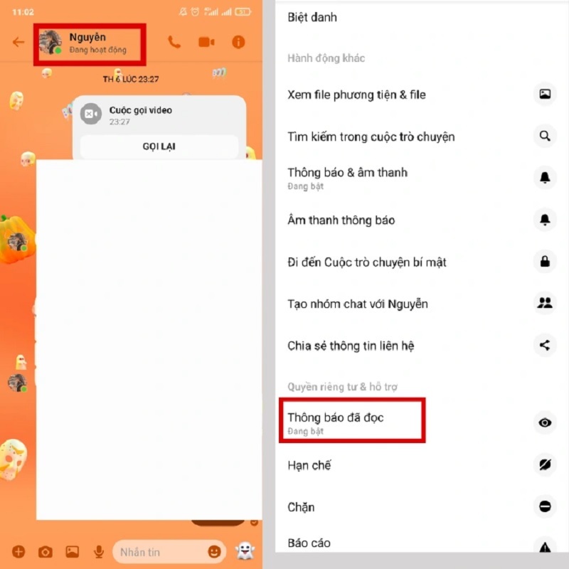 Chọn vào biểu tượng Avatar